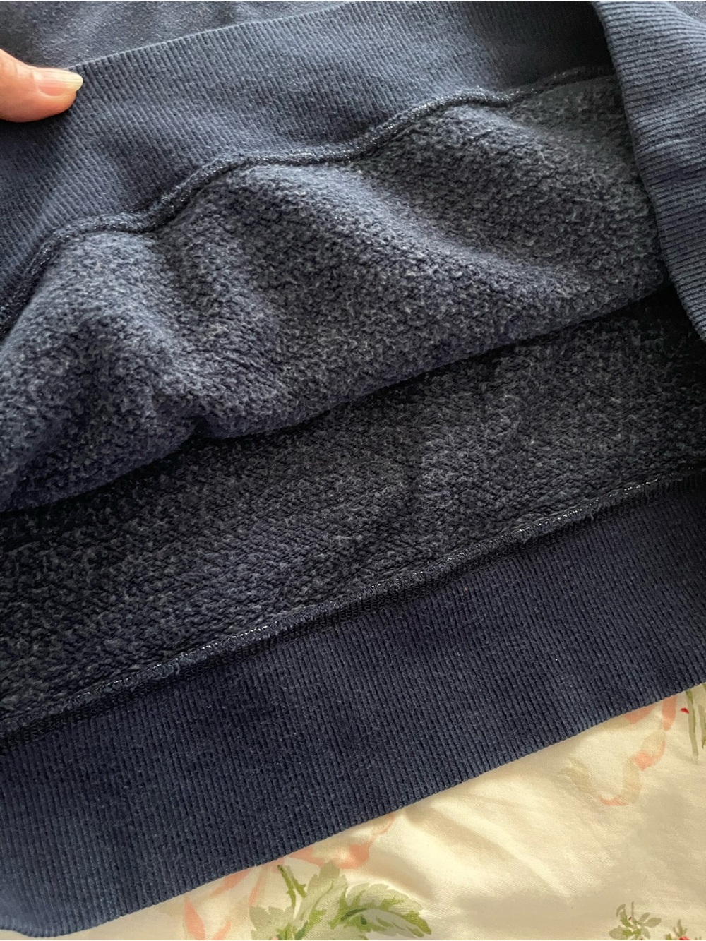 Newport Hoodie Navy Hoodie with Cream Drawcords size M - Picture 5 of 5